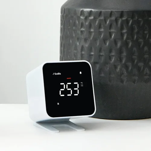 Miniatura 2 de Ecosense EB100 EcoBlu, detector de radón doméstico, captura y muestra resultados cada 10 minutos, monitoreo continuo a corto y largo plazo, fácil