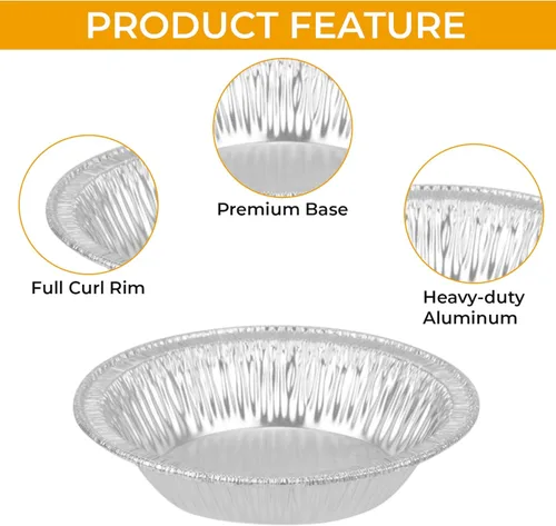 Miniatura 7 de Moldes desechables de papel de aluminio para hornear de 4-1/4 pulgadas, moldes para tartas, sartén pequeña, fabricados en Estados Unidos