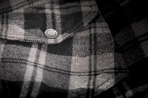 Miniatura 5 de HIGHWAY 21 Marksman - Camisa de franela a cuadros, con botones para motocicleta, tela protectora de algodón tejida