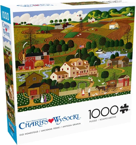 Miniatura 20 de Buffalo Games Charles Wysocki - Rompecabezas de 1000 piezas con escena de invierno festivo, 26.75 x 19.75 pulgadas, a partir de 14 años, póster
