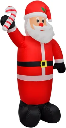 Decoración inflable de Papá Noel inflable de 8 pies para patio, decoración de Papá Noel inflable, luces LED integradas para jardín, patio, césped,