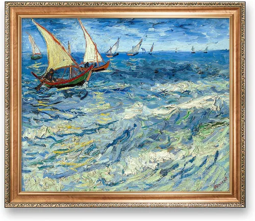 Miniatura 234 de A&T ARTWORK Noche estrellada sobre el Ródano de Vincent Van Gogh. Tamaño del marco: 36 x 30 pulgadas, tamaño de la imagen: 30 x 24 pulgadas