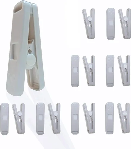 Pinzas de plástico fuertes, paquete de 16 pasadores de ropa resistentes, clips fuertes, pinzas antideslizantes para ropa, clips para astillas, clip
