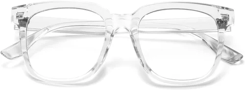 Miniatura 8 de Kimorn - Gafas de luz azul extragrandes para mujeres y hombres, anteojos para computadora con armazón cuadrado, antifatiga visual y protección UV