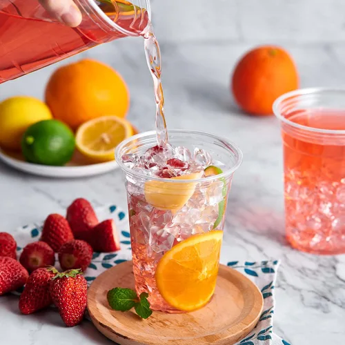 Miniatura 7 de Lilymicky 90 juegos de vasos de plástico transparente de 16 onzas con tapas de cúpula, vasos de plástico desechables de 16 onzas para café helado
