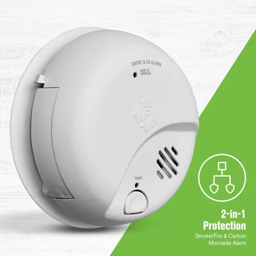 Miniatura 2 de First Alert Alarma combinada de humo y monóxido de carbono, detector a pilas con botón de prueba y silencio, SMICO100, paquete de 3