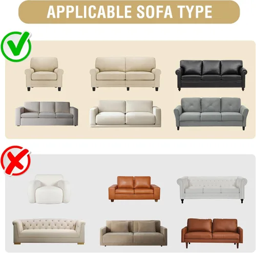 Miniatura 8 de H.VERSAILTEX - Funda elástica para sofá de jacquard con protector de muebles impermeable de 1 pieza, fundas para sofá elásticas con parte inferior