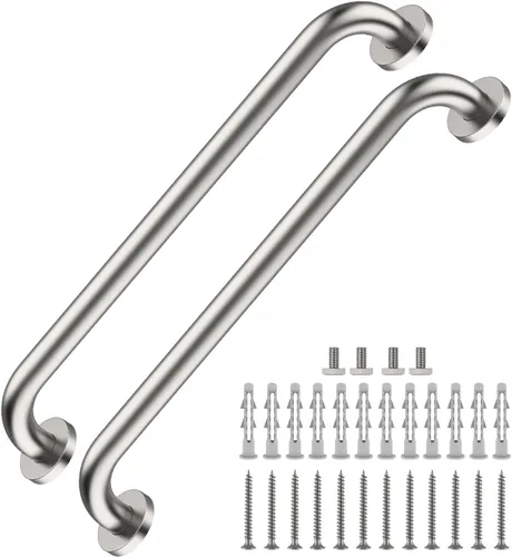 Miniatura 12 de Paquete de 2 barras de regadera de 16 pulgadas - Diámetro de 1.25", mango de barra de regadera de acero inoxidable blanco ZUEXT para baño, barra