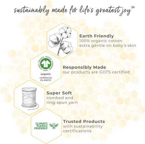 Miniatura 6 de Burt's Bees Beekeeper - Manta unisex para bebé, de algodón 100% orgánico para usar