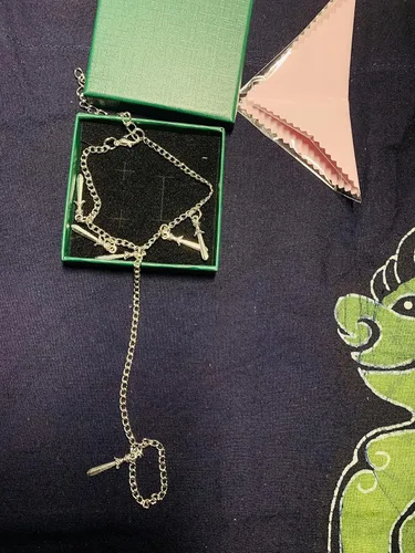Miniatura 7 de Pulsera geométrica de múltiples capas de aleación de color de acero con borla de gota de agua, Acero aleado, Sin gemas.