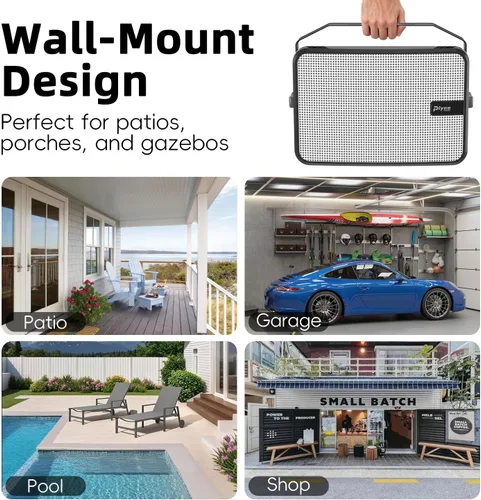 Miniatura 6 de Altavoces Bluetooth para exteriores de 600 W, sincronización inalámbrica entre altavoces, graves potentes, soporte de pared para patio, porche