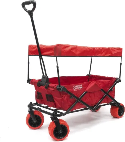 Cochecito creativo al aire libre para niños, capacidad de peso de 150 libras, carrito plegable todo terreno con toldo para carga, playa, parque,