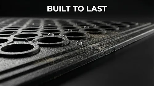 Miniatura 3 de Felpudo de goma grande para exteriores - 60 x 35 pulgadas tapetes de drenaje resistentes para exteriores con agujeros - Alfombra impermeable