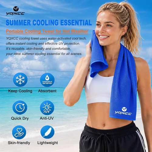 Miniatura 2 de YQXCC Paquete de 4 toallas refrescantes de 40 x 12 pulgadas, toallas de hielo frescas para cuello y cara, trapos de microfibra suaves