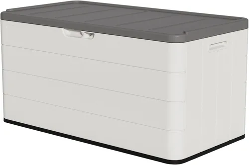 Miniatura 10 de Caja de almacenamiento para exteriores de 35 galones, caja de resina impermeable y con cierre para terraza, grande, contenedor de almacenamiento