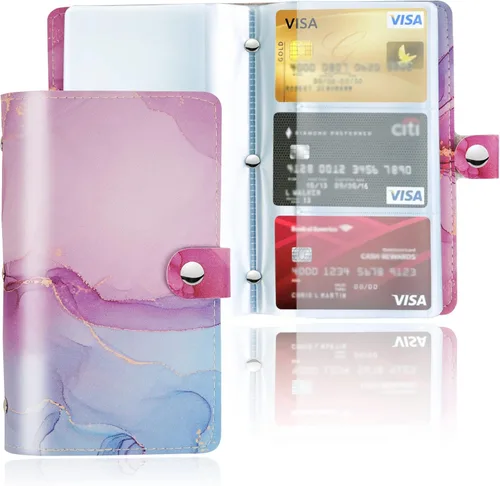 Miniatura 13 de Organizador de tarjetas de visita, soporte para tarjetas de visita, funda de piel sintética, carpeta de organización con nombre y tarjeta