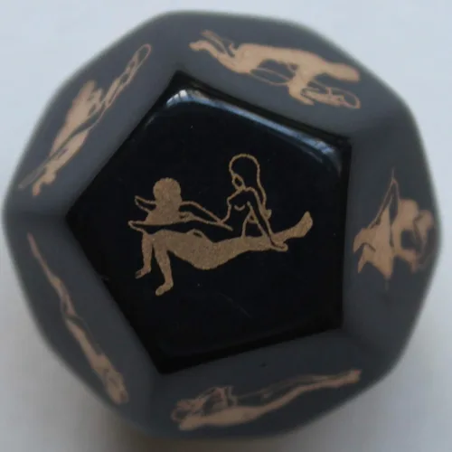 Miniatura 3 de Dados traviesos para parejas, 1 pieza de dados negros de 12 lados para adultos, juego de dados traviesos para parejas, juego de dados traviesos