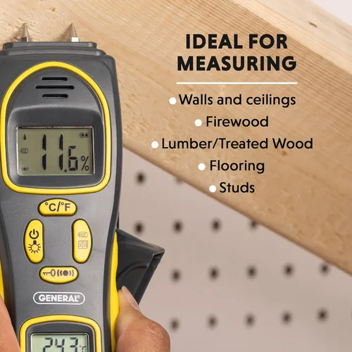 Miniatura 3 de General Tools MMH800 Medidor de Humedad con y sin Pin con Temperatura y Humedad