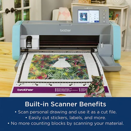 Miniatura 2 de Brother ScanNCut SDX125E Máquina de Corte Electrónica DIY con Escáner, Además Alfombrilla de Tela, Alfombrilla de Escaneo, Alfombrillas Estándar