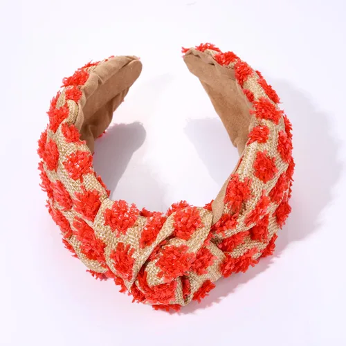 Miniatura 3 de ZITULRY Diademas anudadas de rafia para mujer, boho, pajilla, con nudo superior, banda para el pelo, con pompón tejido de ratán, aro de pelo