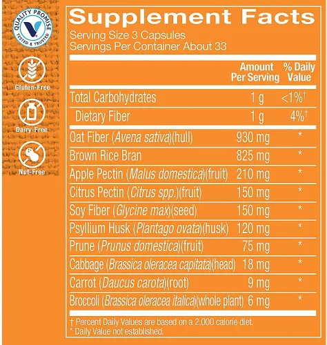 Miniatura 2 de The Vitamin Shoppe Mezcla de fibra, fuente natural insoluble y (100 cápsulas)