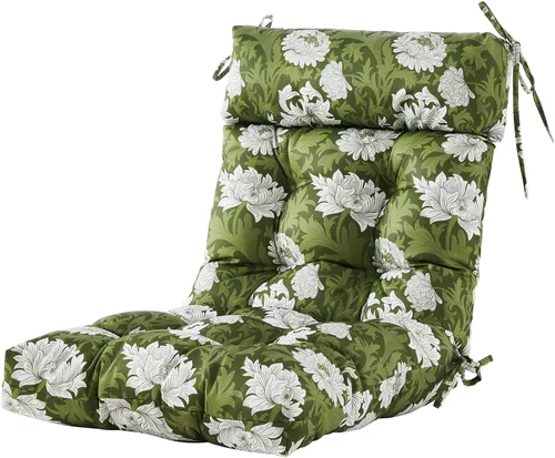 Miniatura 15 de ARTPLAN Adirondack - Cojín para silla de exteriores, cojín de mimbre grueso con respaldo alto y lazos para muebles de patio, 44 x 21 x 4 pulgadas, 1