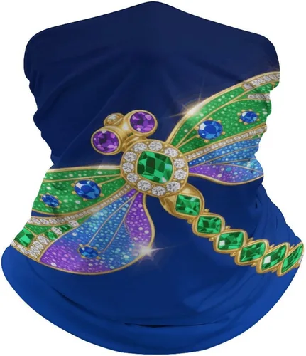 Green Beauty Dragonfly Neck Gaiter Breathable & Moisture-Wicking Face Mask Bandana Balaclava Sun Protection Face Cover Scarf Lightweight Seamless