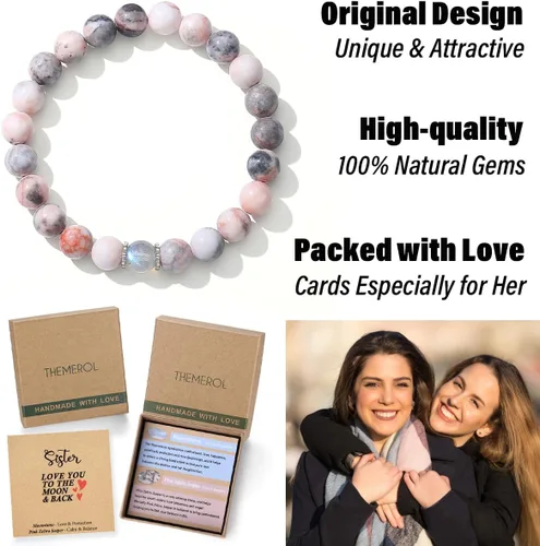 Miniatura 35 de Regalos de Navidad para mamá, tía, abuela, hermana, amor, equilibrio, pulsera de cristal natural con significado, regalos hechos a mano