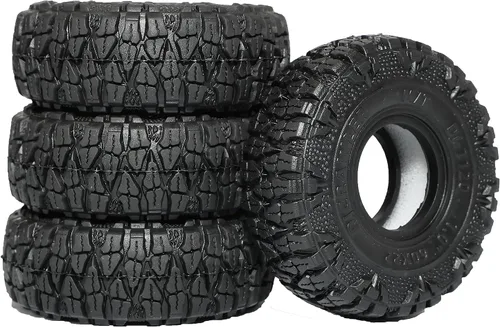 Miniatura 2 de DJCRAWLER Neumáticos Blandos Adhesivos de 1.0 Pulgadas 60 * 22mm para SCX24 TRX-4M 1/18 1/24 Actualizaciones de Ruedas, Neumáticos de Goma MT