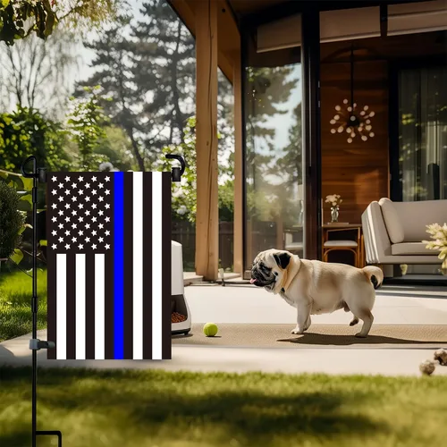 Miniatura 3 de Soporte para asta de bandera de jardín, banderas de jardín para exteriores con tapón de bandera y clip, pintura impermeable con recubrimiento
