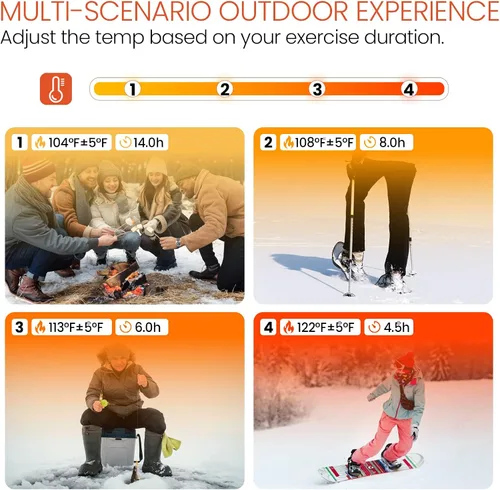 Miniatura 6 de Electric Socks, 14-Hour Runtime & 2 * 10000mAh Rechargeable Heated Socks for Men, Rechargeable Battery Socks Women, Heated Ski Socks for Winter