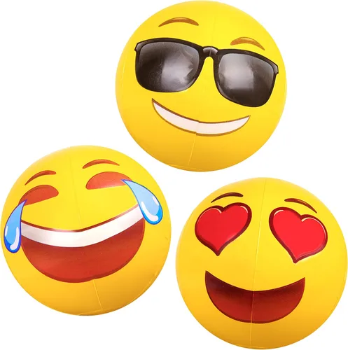 Miniatura 5 de Coconut Float Emoji - Pelotas de playa inflables de 18 pulgadas, ideales para fiestas de verano y eventos de natación