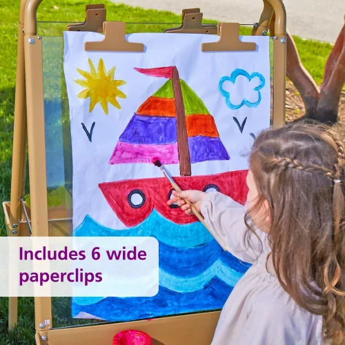 Miniatura 13 de Colorations Caballete de panel acrílico de 3 vías para interiores y exteriores, juego al aire libre, dibujo, caballete ajustable, pintura