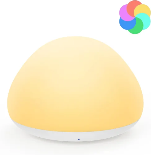 Luz nocturna de bebé para guardería, lámpara de noche de silicona suave con control táctil con 8 cambios de color, atenuación continua, luz nocturna
