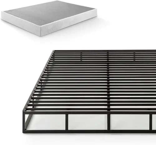 Miniatura 11 de Zinus Muelle de bloqueo rápido de 4 pulgadas de perfil bajo/Base de colchón/Estructura de acero resistente/Fácil armado, Acero, Blanco