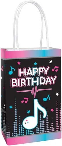 Bolsas de papel kraft multicolor "Happy Birthday" famosas en Internet, 8.25 x 5 x 3.25 pulgadas, 8 piezas, perfectas para fiestas, regalos y