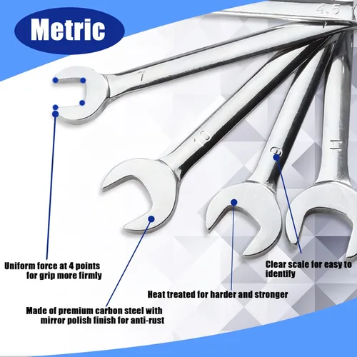 Miniatura 2 de SPEEDWOX Juego Mini de Llaves de Doble Extremo Abierto Métricas 4mm-11mm 10 piezas Llave de Cabeza Angular Super Fina con Bolsa de Almacenamiento