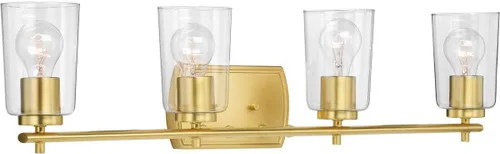 Miniatura 18 de Progress Lighting Adley Collection - Lámpara de tocador de baño tradicional con 3 luces, de cristal transparente, color negro mate, 7-5/8 x 23 Mate