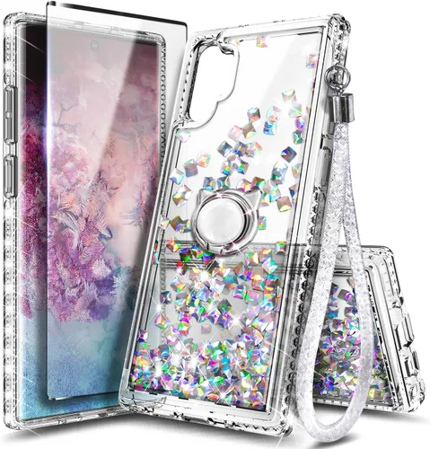 Miniatura 93 de NGB Diseñada para funda Samsung Galaxy Note 10+ (Plus), Rosa/Aguamarina Funda con Purpurina Líquida Brillante Linda para Mujeres Niñas Niños