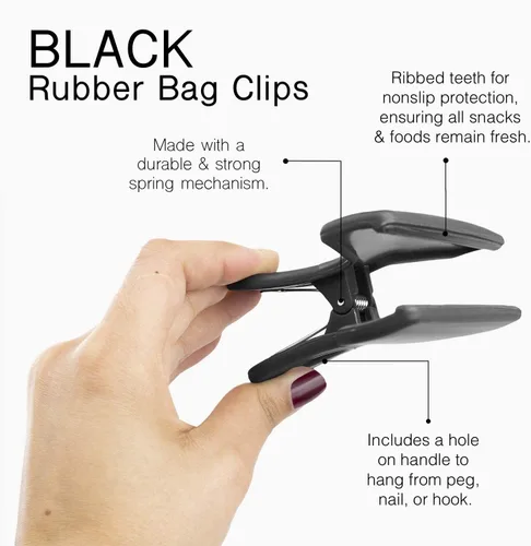 Miniatura 2 de COOK WITH COLOR Clips para alimentos – Clips anchos y resistentes, clips grandes para bolsas para almacenamiento de alimentos con agarre hermético