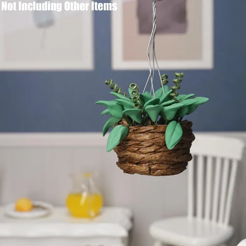 Miniatura 7 de Odoria 1/12 Plantas colgantes en miniatura, mini planta en maceta, accesorios de decoración de casa de muñecas, accesorio para casa de muñecas
