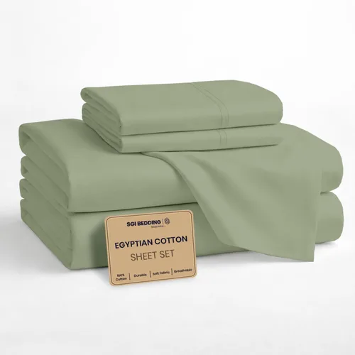 Miniatura 15 de SGI bedding Sábanas 100% algodón egipcio tamaño individual – Sábanas refrescantes, ropa de cama blanca suave y transpirable, ropa de cama de lujo