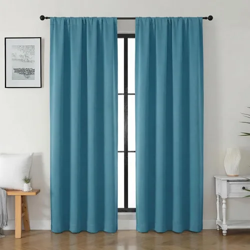 Miniatura 123 de Gwine Cortinas opacas para dormitorio, 54 pulgadas de largo, paneles de cortina de ventana con aislamiento térmico y reducción de ruido, cortinas