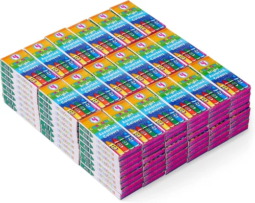 Miniatura 9 de THE TWIDDLERS Paquete de 144 mini crayones a granel (576 en total), paquete de 4 cajas de crayones para recuerdos de fiesta de niños, suministros