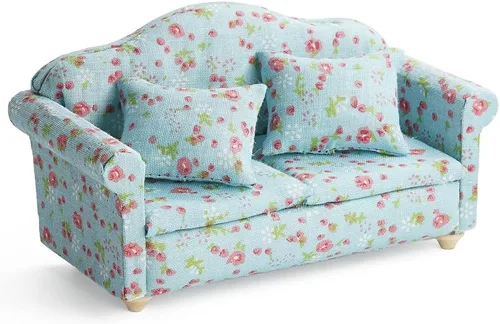 Miniatura 14 de Odoria 1/12 Sofá sillón miniatura para casa de muñecas, accesorios de muebles, rosa