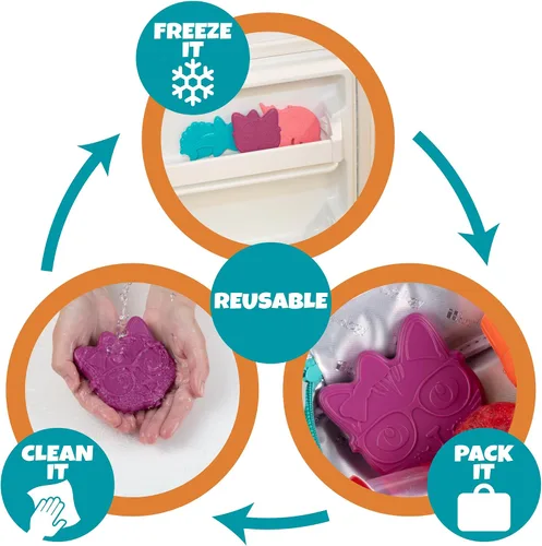 Miniatura 3 de Paquetes de hielo duros para niños, delgadas, ligeras y reutilizables, enfriadores de larga duración mantienen la comida fresca durante horas