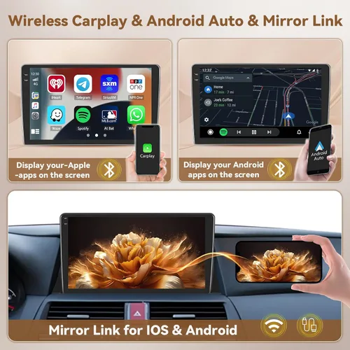 Miniatura 4 de [4+128G] Hikity Android 15 Car Stereo para Honda Accord 8th 2008-013, radio con pantalla táctil en celda de 10 pulgadas, radio inalámbrica Carplay