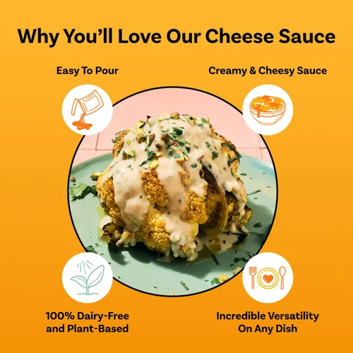 Miniatura 3 de Salsa de queso cheddar sin lácteos, rica a base de plantas, cremosa, salsa de queso, 14.2 onzas (paquete de 8)