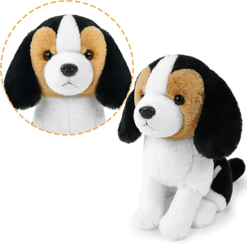 Miniatura 3 de Perro Sentado de Peluche 19 cm Animal de Peluche de Felpa Perros de Peluche Suave y Acogedor Juguetes de Perro para Cumpleaños y Fiesta Infantil