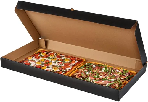 Miniatura 29 de Restaurantware Caja de pizza pequeña de 50 unidades, 14 x 7 x 1.5 pulgadas, caja rectangular para llevar papel corrugado para alimentos calientes